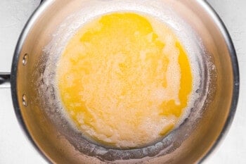 melted butter in a saucepan.