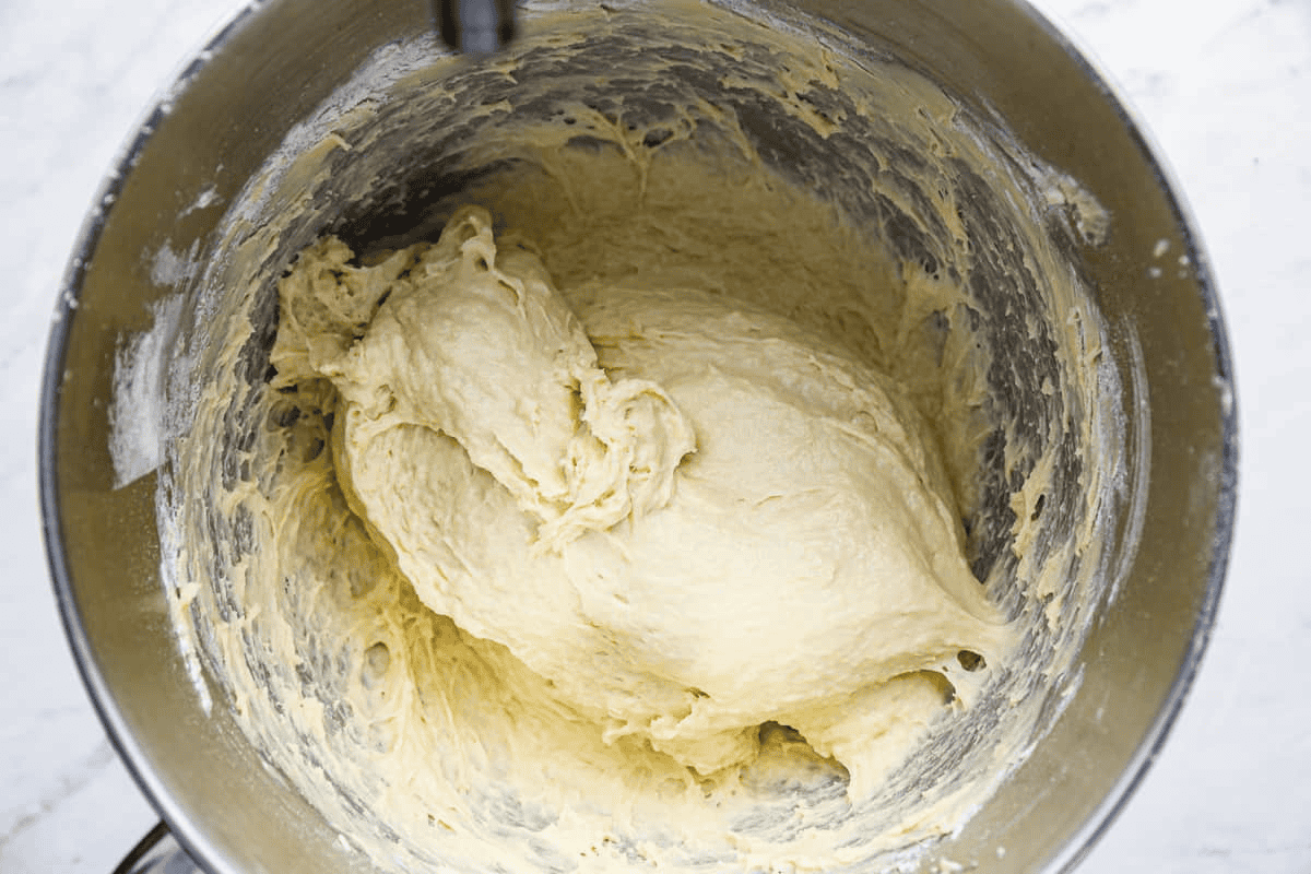 Mixing the dough.  - 8