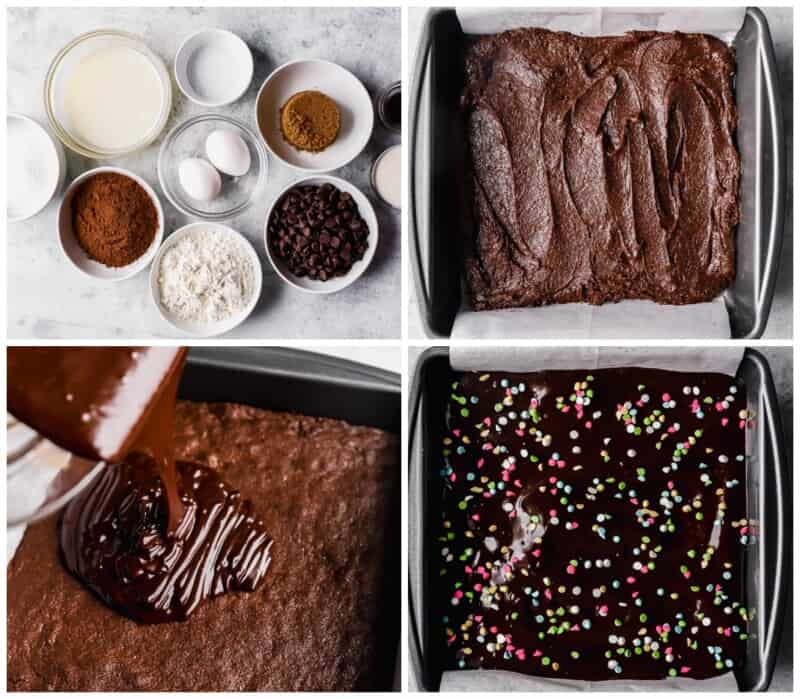 step by step photos for how to make cosmic brownies.