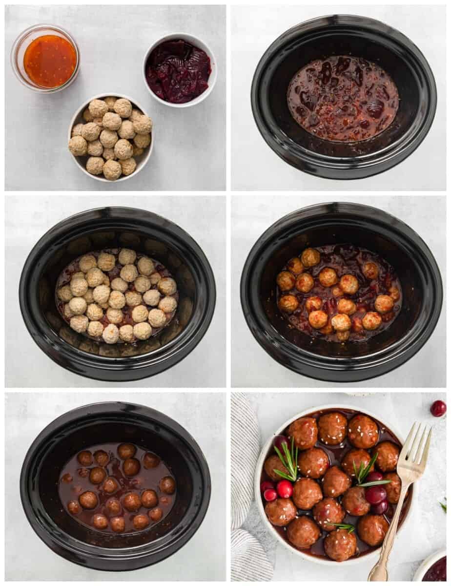 how to make cranberry meatballs in a crockpot step by step photo instructions