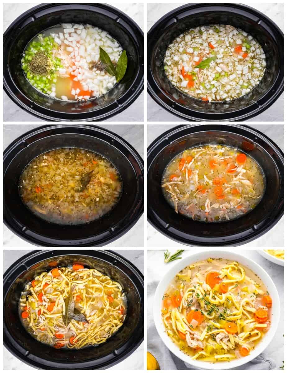 how to make turkey noodle soup in a crockpot step by step photo instructions