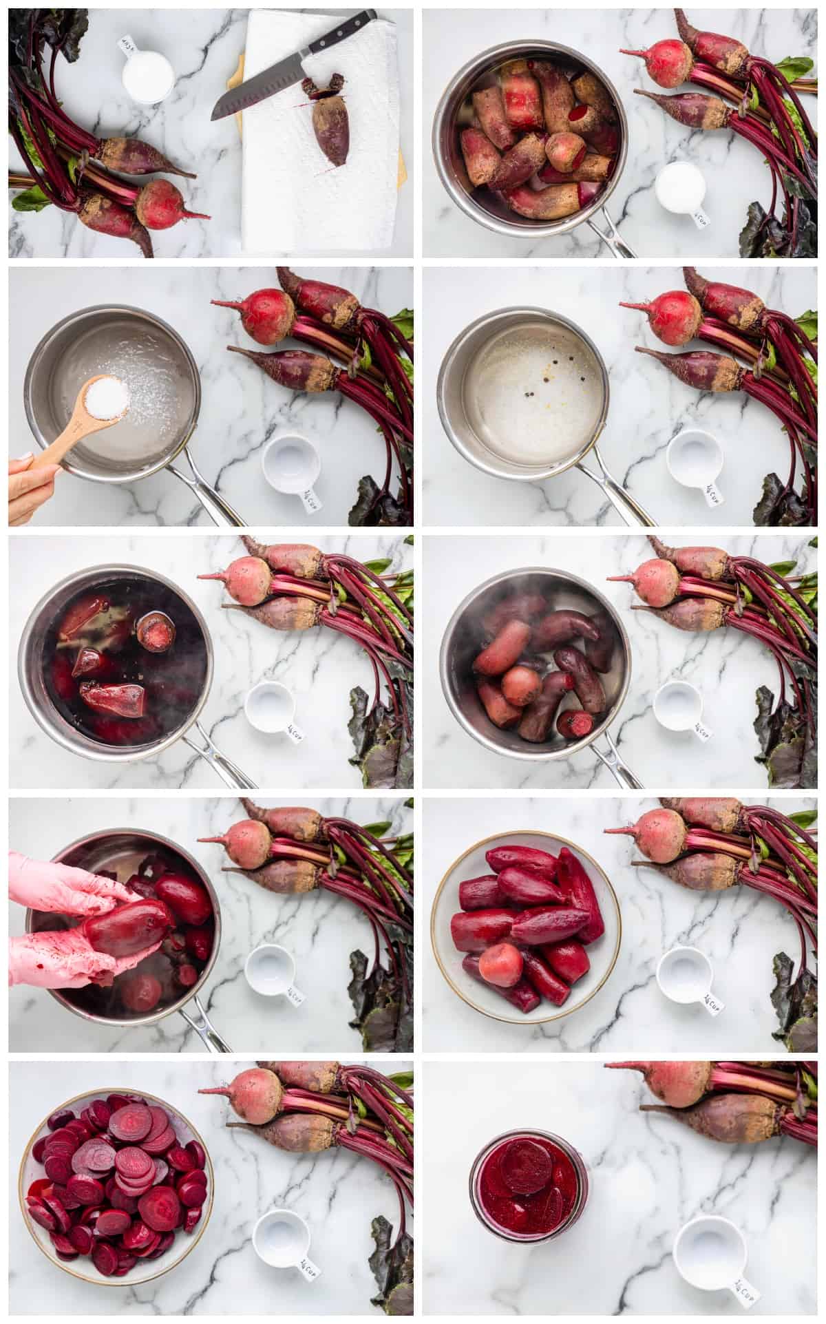 step by step photos for how to make pickled beets.
