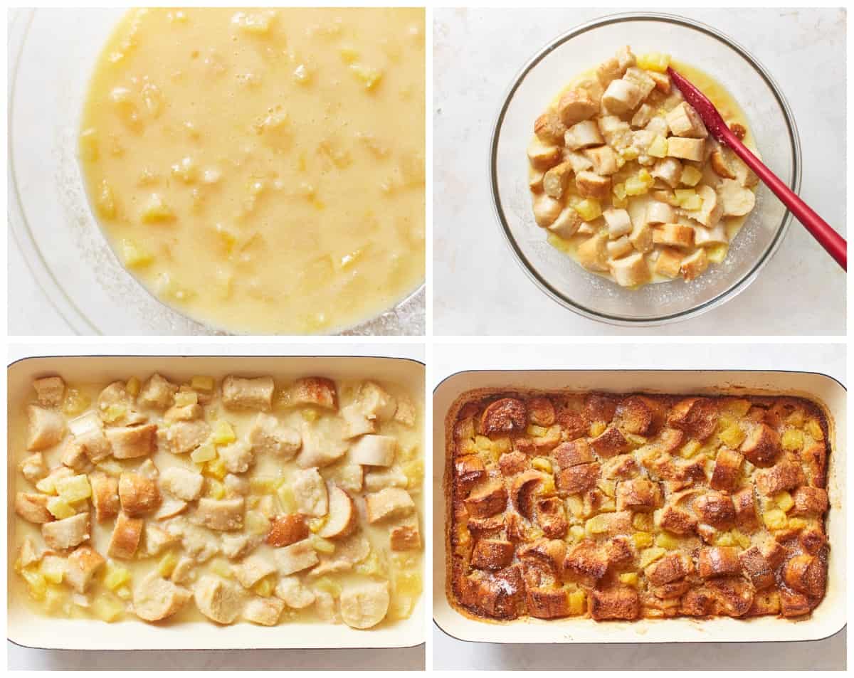 how to make pineapple bread pudding step by step photo instructions