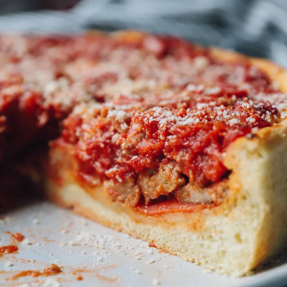 Chicago-Style Deep Dish Pizza with Italian Sausage Recipe