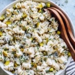 featured dill pickle pasta salad.