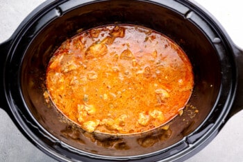 crockpot chicken tikka masala in a crockpot.