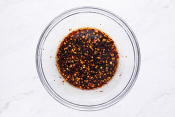 steak marinade in a glass bowl.