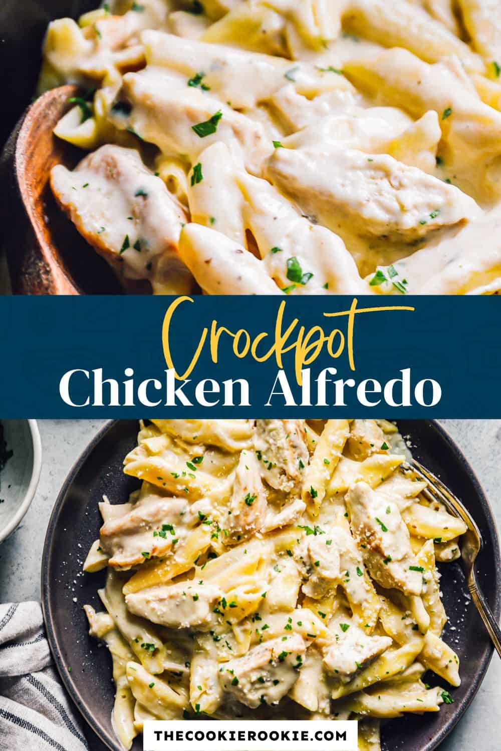 Crockpot Chicken Alfredo - The Cookie Rookie®