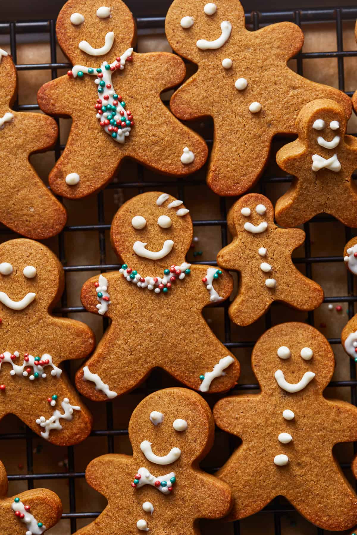 gingerbread cookies arranged overhead