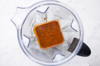 enchilada sauce in a blender.
