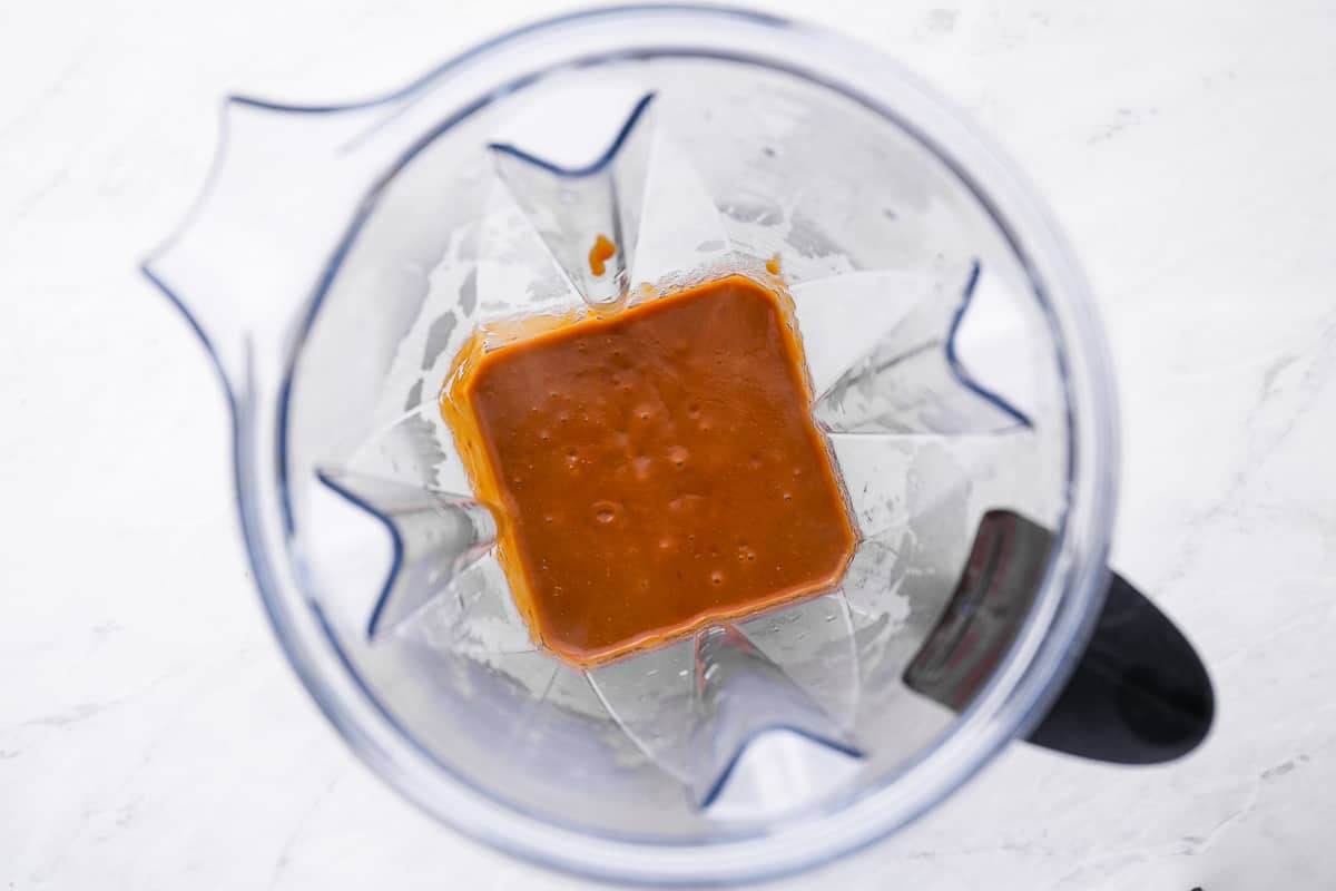enchilada sauce in a blender