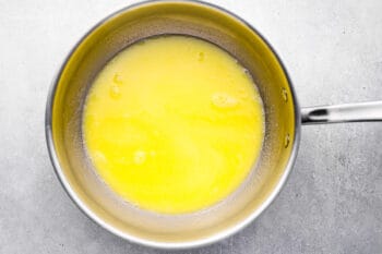 milk, butter, and sugar in a stainless saucepan.