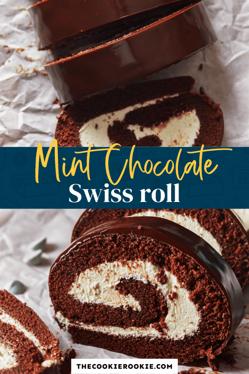 mint chocolate Swiss roll pinterest
