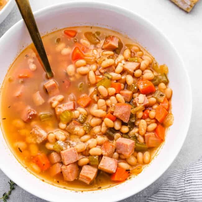 featured crockpot ham and bean soup.