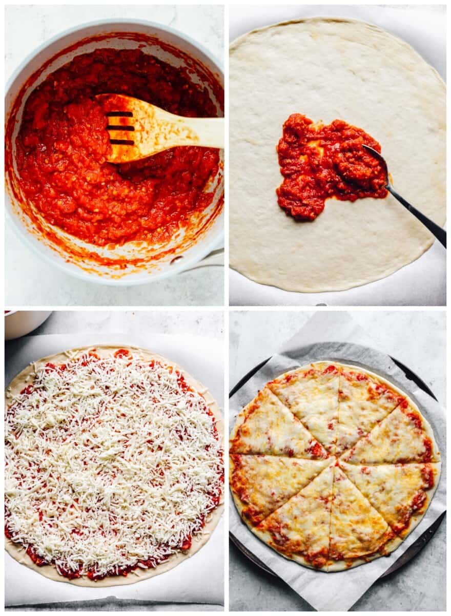 step by step photos for how to make new york style pizza.