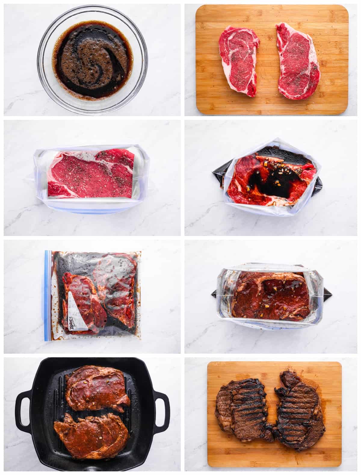 step by step photos for how to make ribeye marinade.