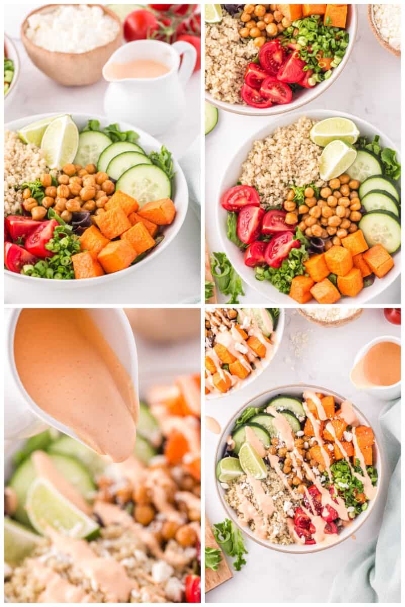 step by step photos for how to make buddha bowls.