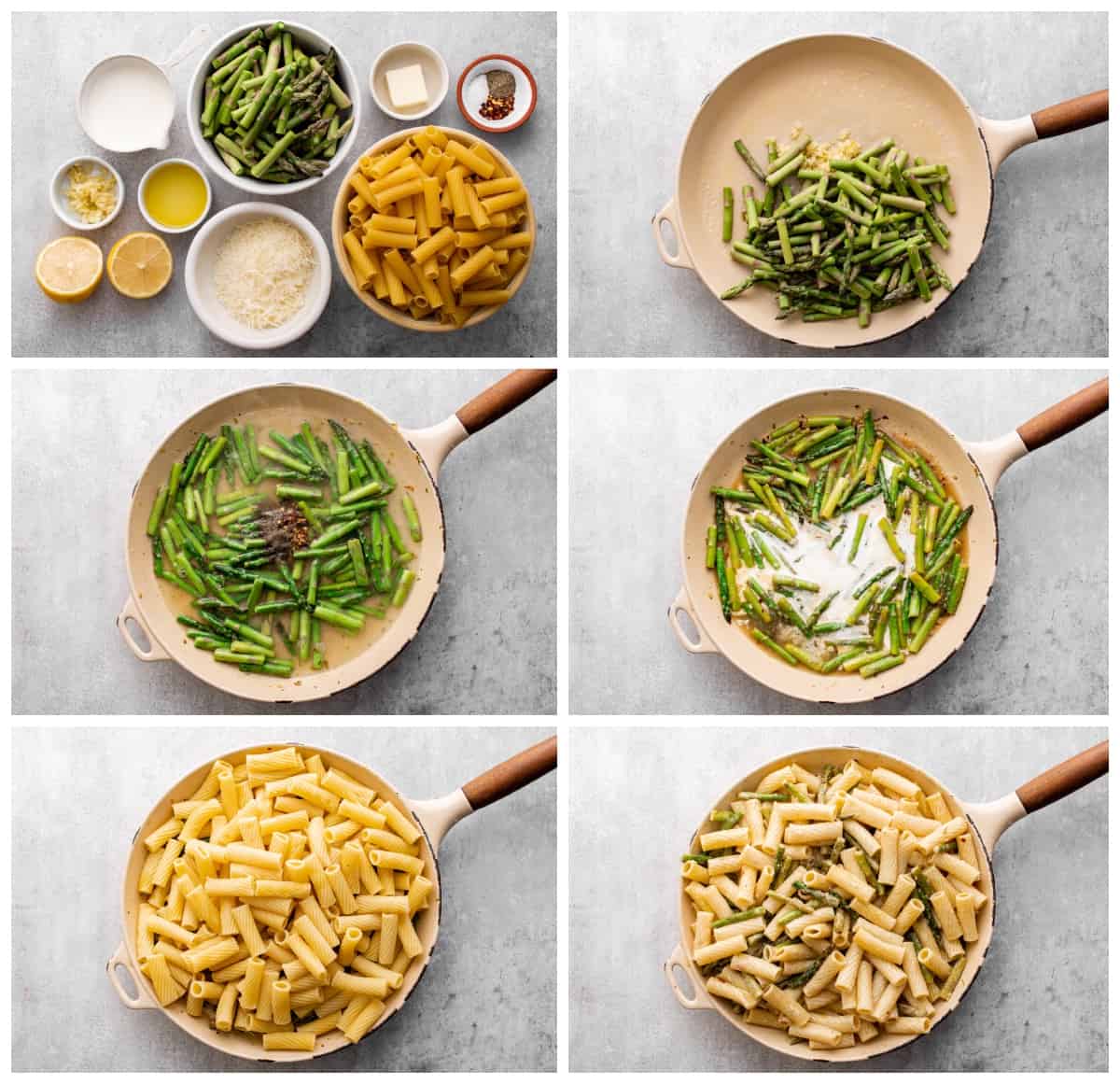how to make lemon asparagus pasta step by step photo instructions