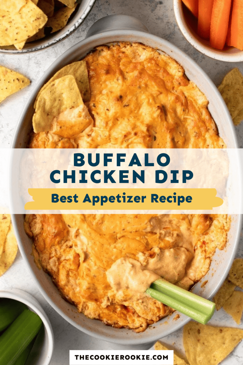 Buffalo chicken dip: the best appetizer recipe.