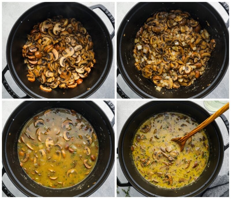 step by step photos for how to make mushroom soup.