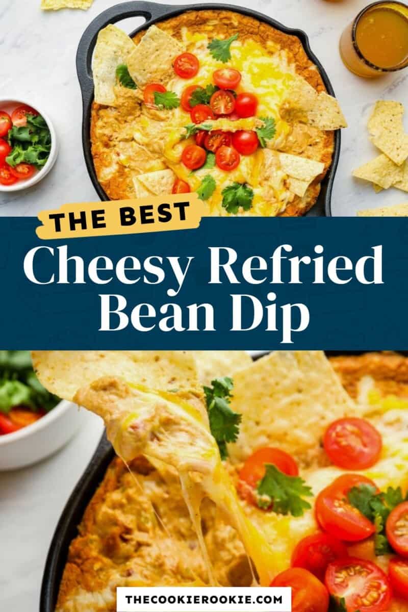 cheesy refried bean dip pinterest.