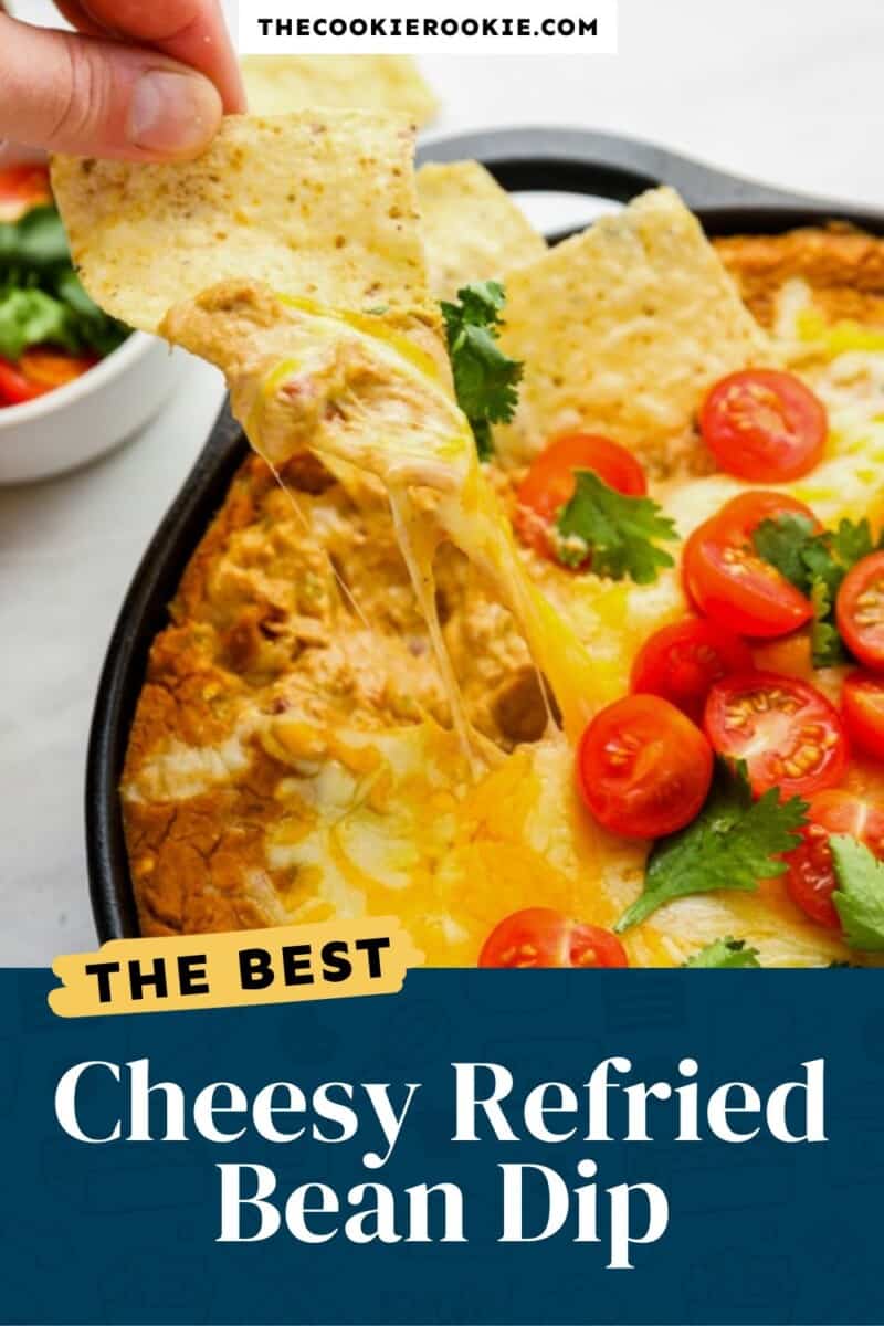 cheesy refried bean dip pinterest.