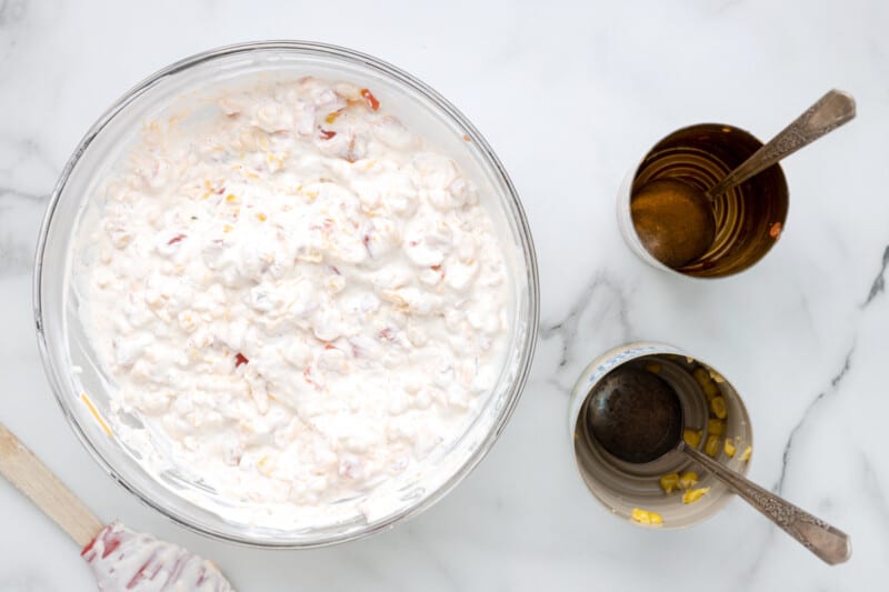 fiesta ranch dip in a glass bowl.