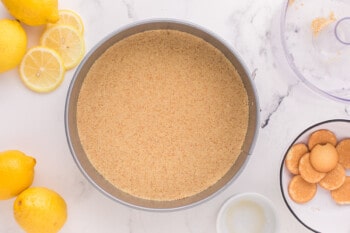 vanilla wafer crust pressed into a springform pan.