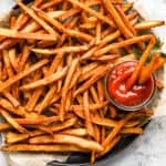 featured homemade french fries.