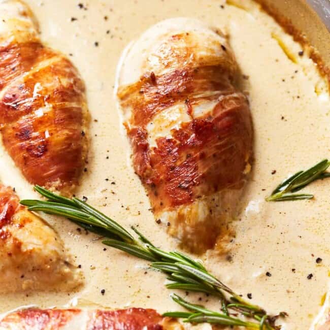 featured prosciutto wrapped chicken.