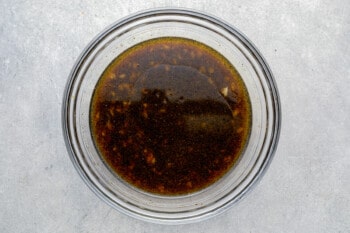 carne asada marinade in a glass bowl.