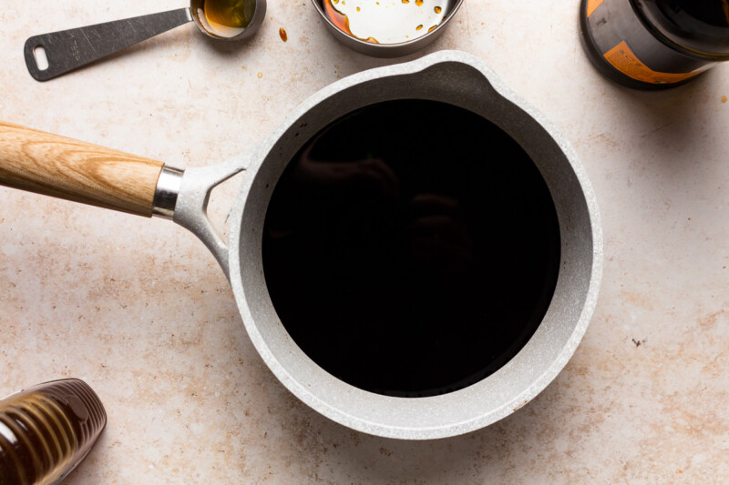 balsamic marinade in a saucepan.