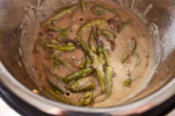 instant pot green bean casserole in an instant pot.