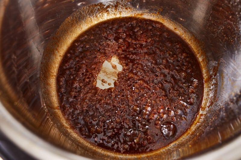 brown sugar mixture in an instant pot.