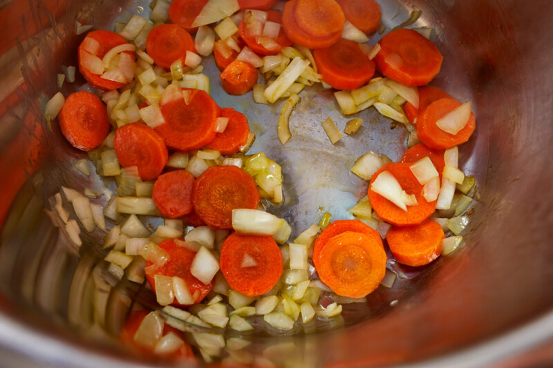 sauteed veggies in an instant pot.