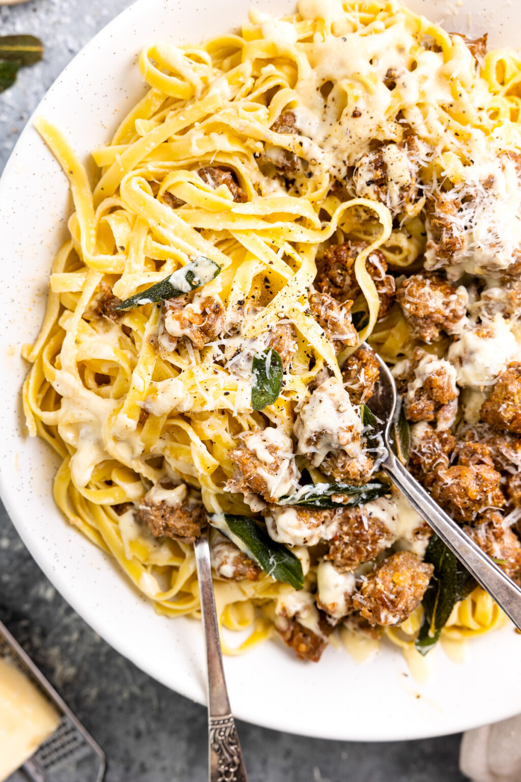 Sausage Alfredo Pasta Recipe with Fried Sage The Cookie Rookie®