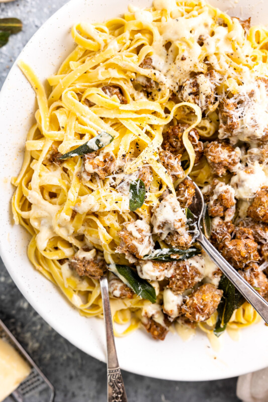 Sausage Alfredo Pasta Recipe with Fried Sage The Cookie Rookie®