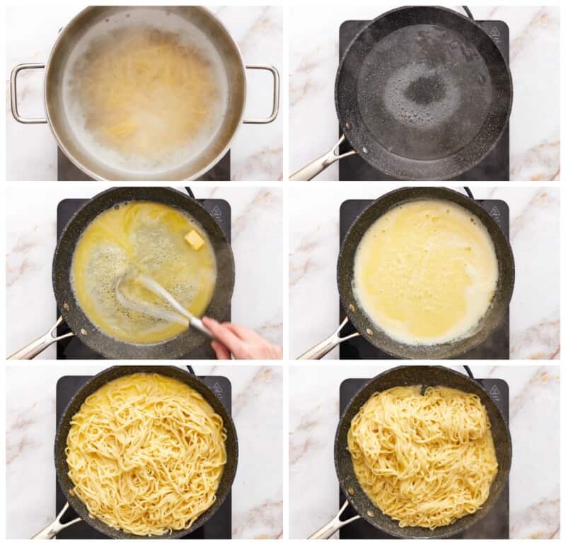 step by step photos for how to make chicken alfredo.