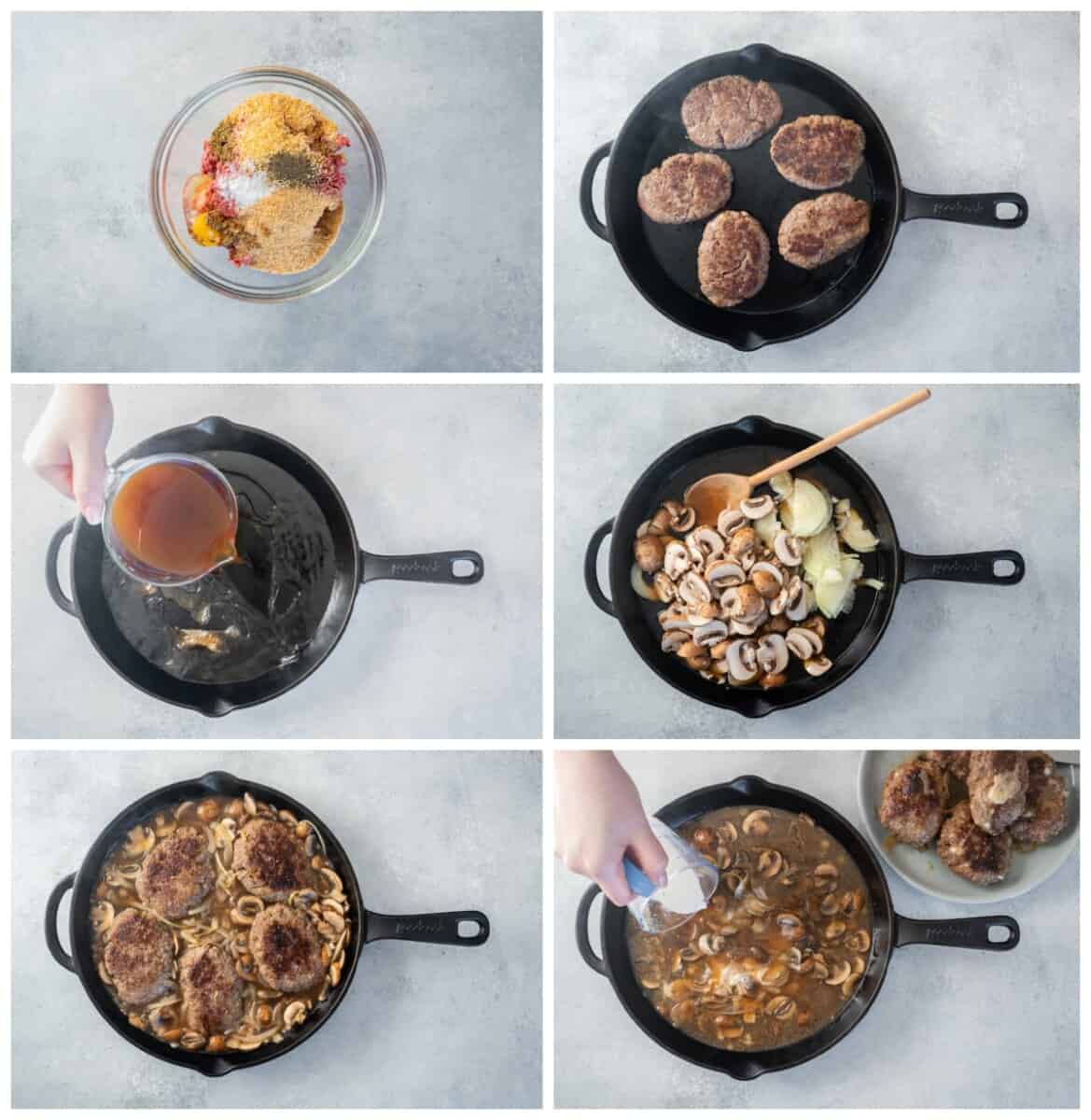 step by step photos for how to make salisbury steak.