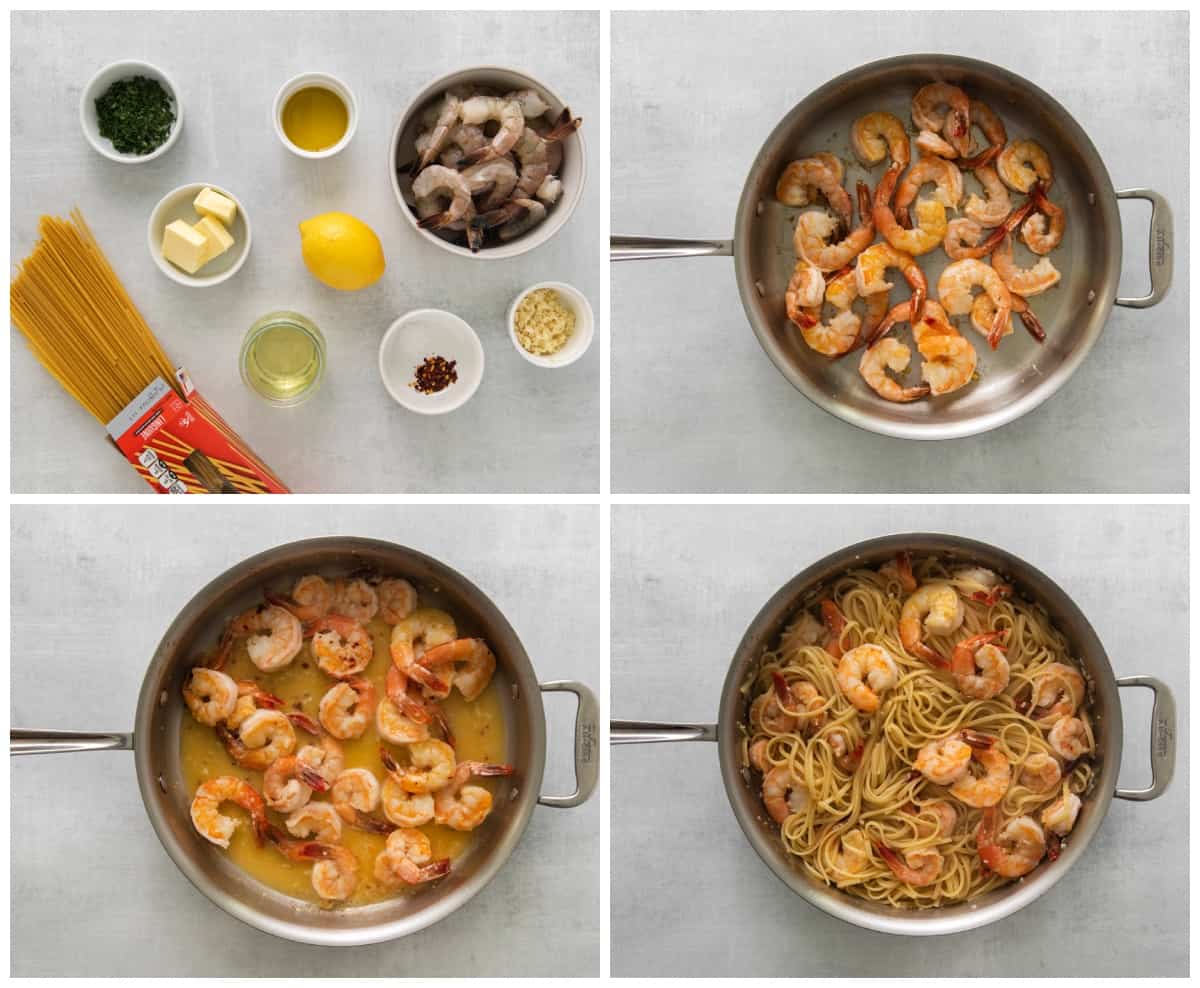 step by step photos for how to make shrimp scampi.