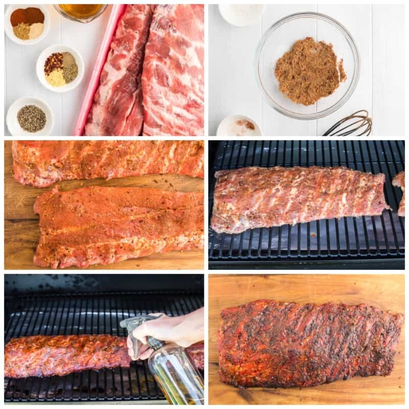 step by step photos for how to make smoked ribs.