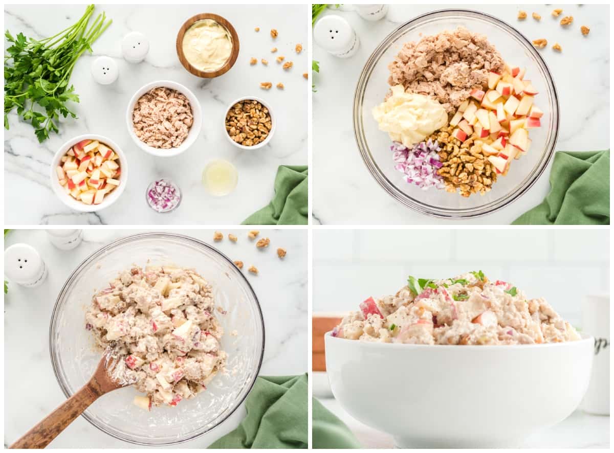 step by step photos for how to make tuna salad.