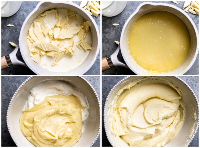 step by step photos for how to make white chocolate mousse.