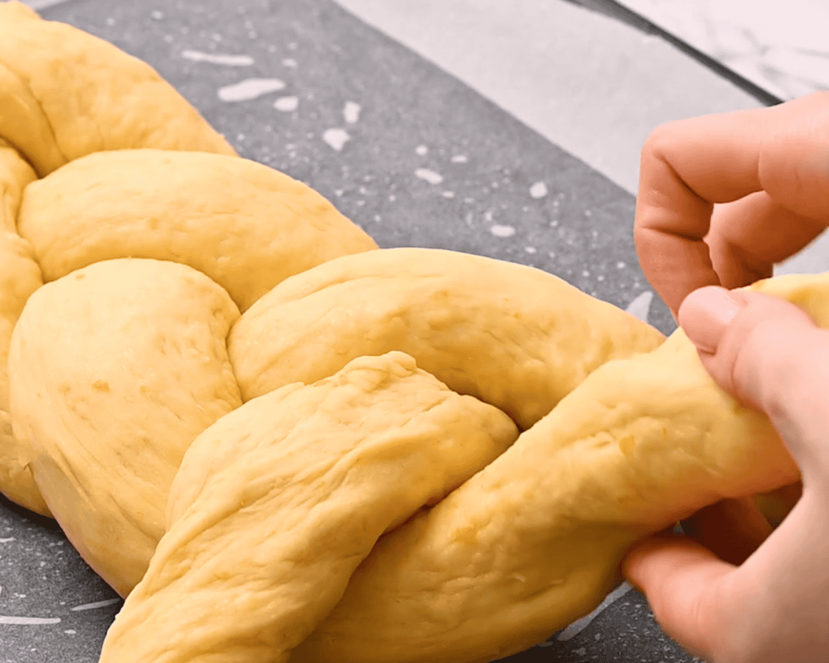 Breading the dough.