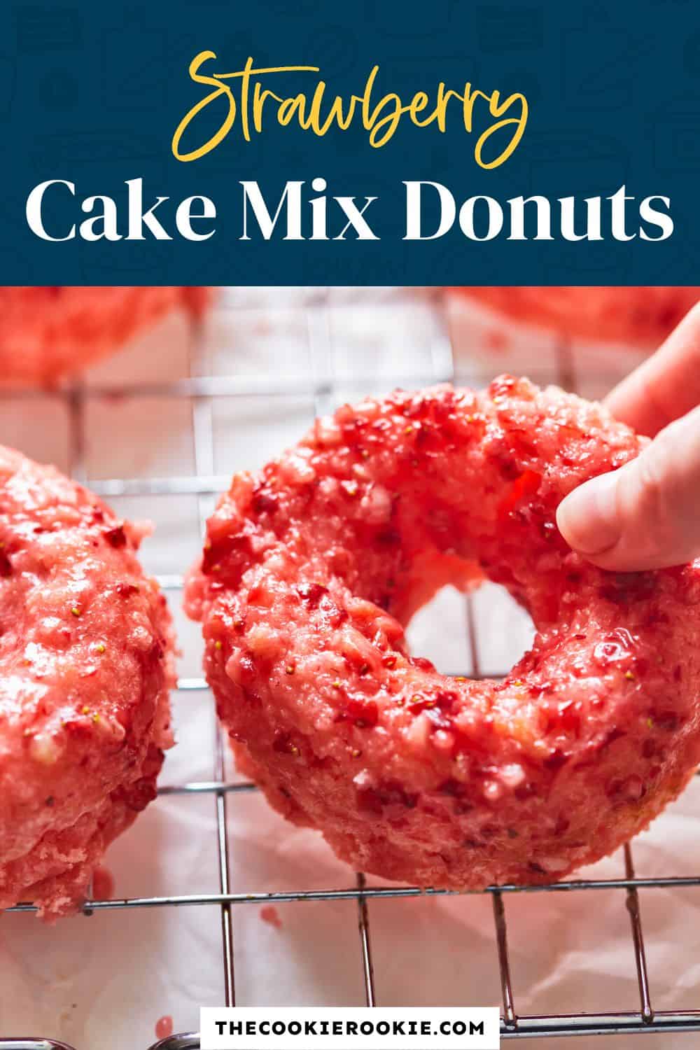 Strawberry Donuts (Cake Mix Donuts) Recipe The Cookie Rookie®