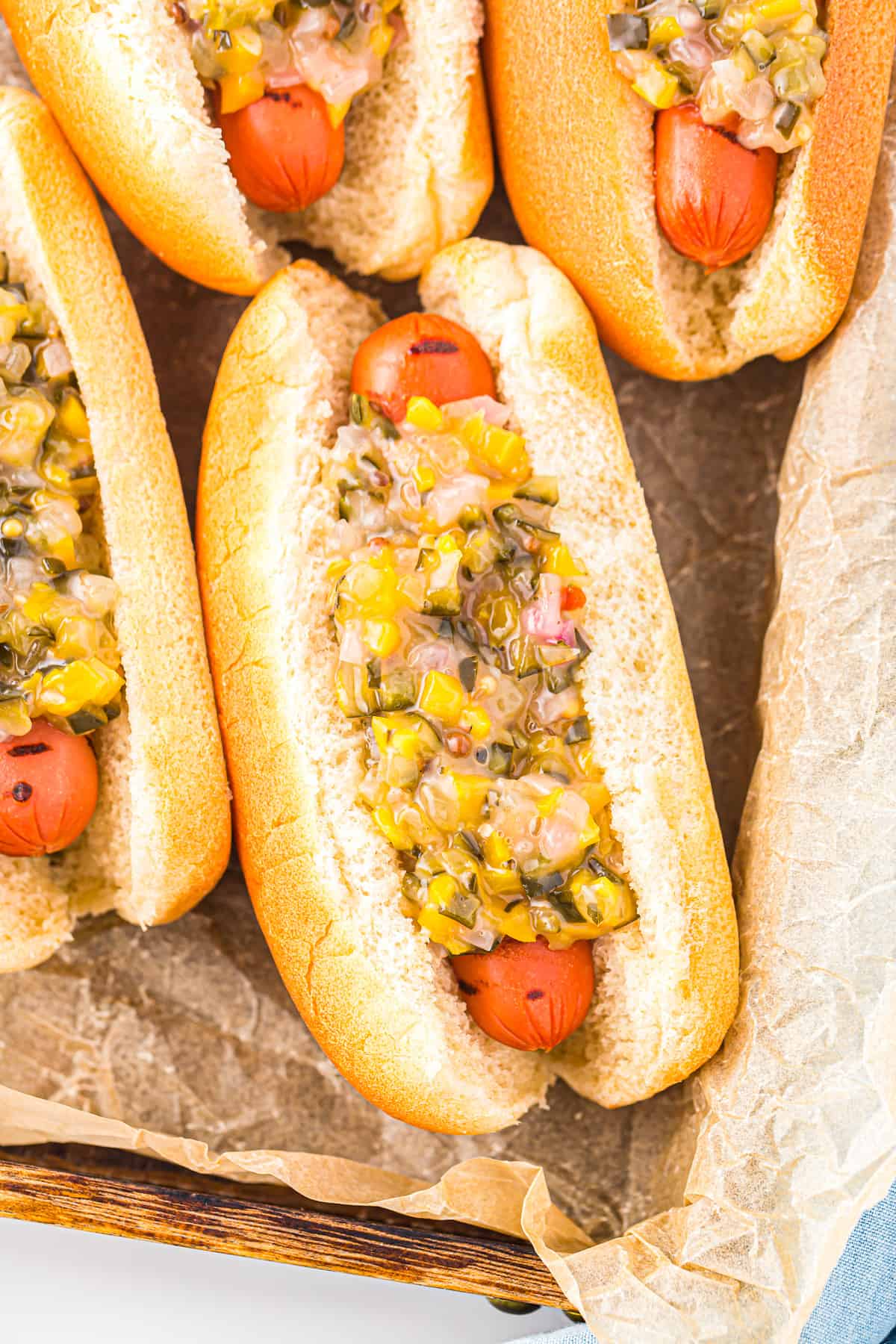 Spicy Mustard Dogs with Sweet & Tangy Pickle Relish Recipe