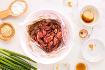 chinese fried rice ingredients in a plastic bag.