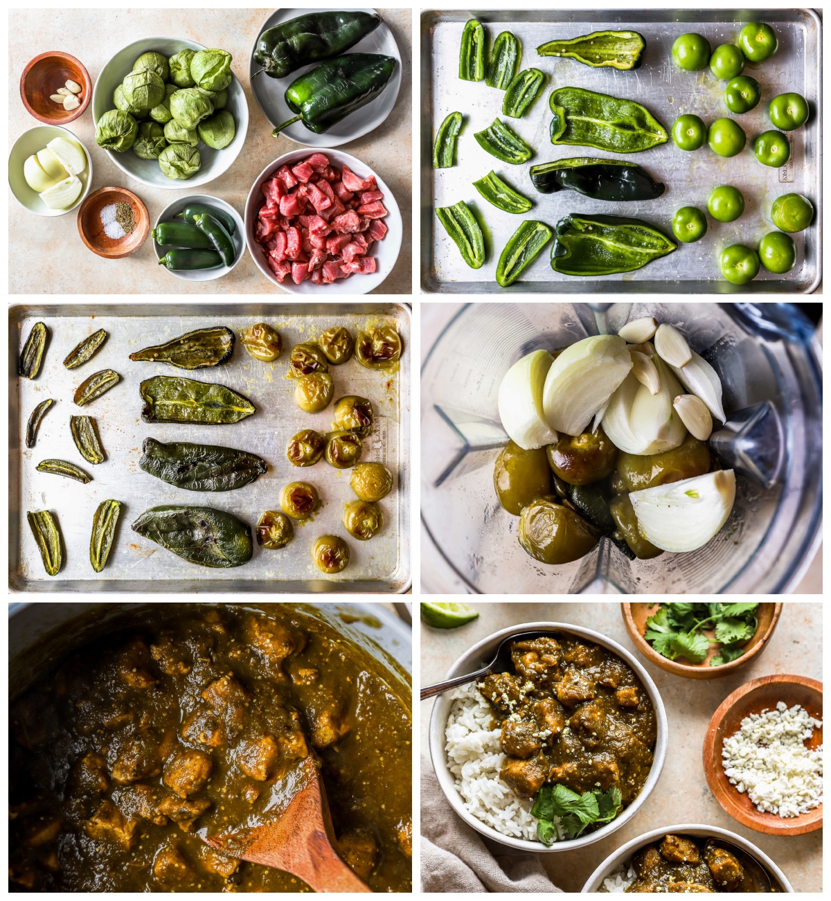 step by step photos for how to make chile verde.