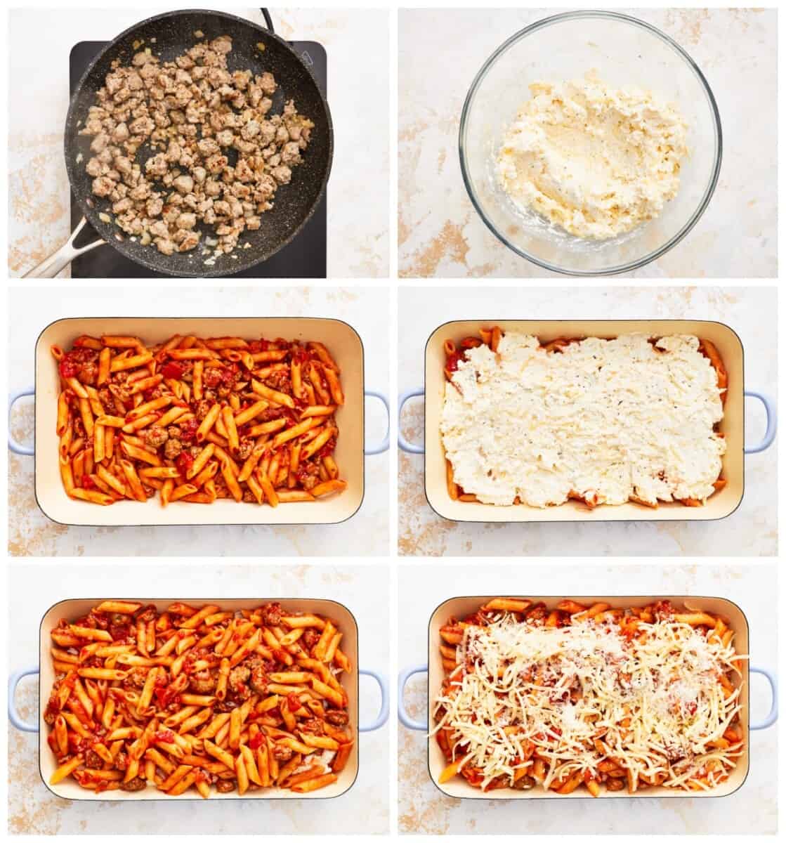 how to make baked mostaccioli step by step photo instructions