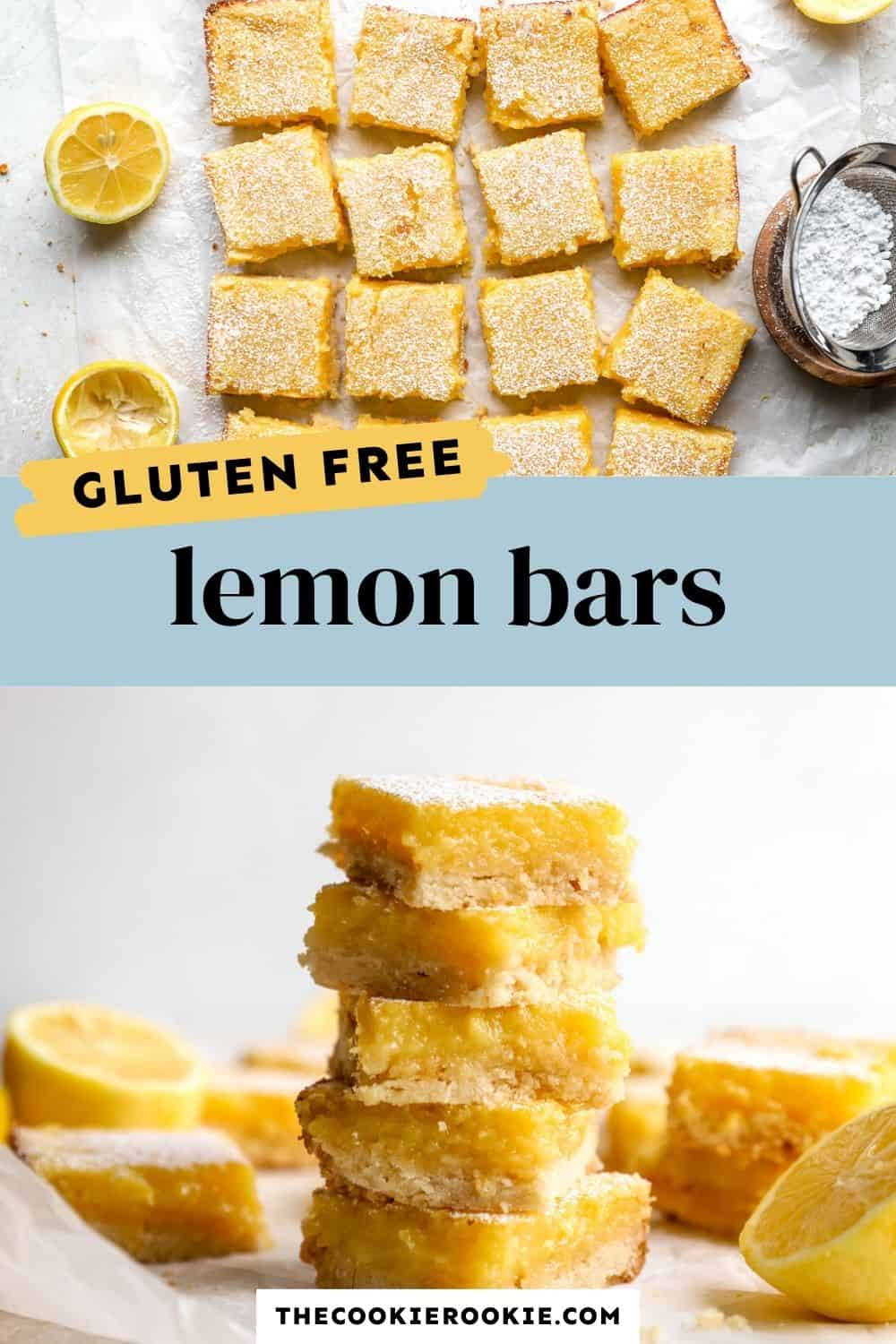 gluten free lemon bars pin image